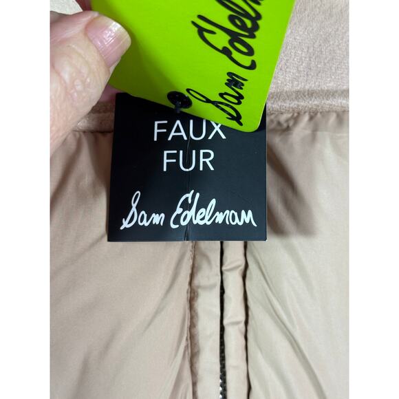 Sam Edelman NWT Mixed-Media Polyester Faux Fur Puffer Jacket Size Small - Picture 10 of 15